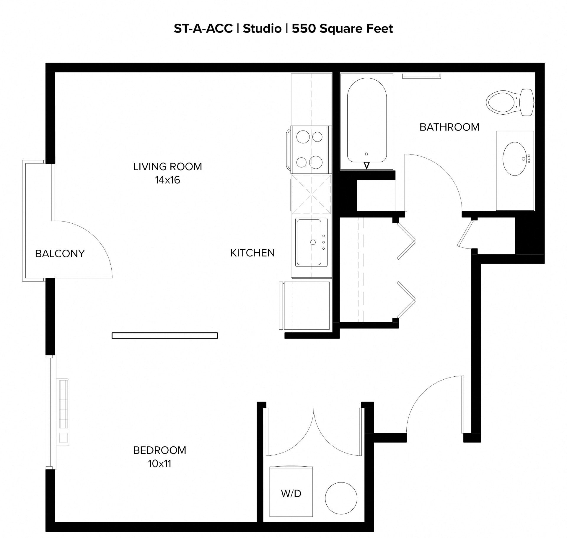 Harbor Sky Studio C Floor Plan
